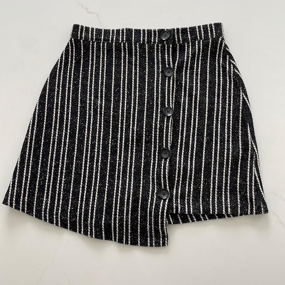 Urban Outfitters black and white striped Asymmetrical midi skirt women’s XS